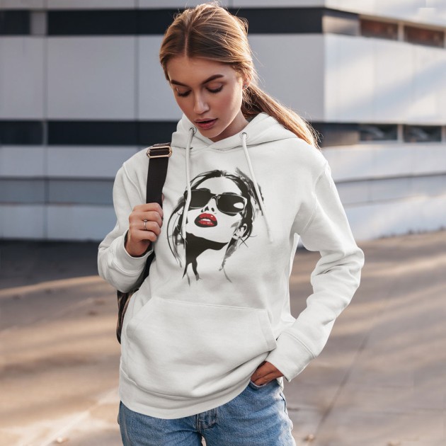 Дамски суитшър с принт Red Lips
