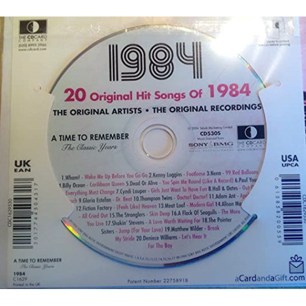 CD картичка с хитове от рождената 1984 година