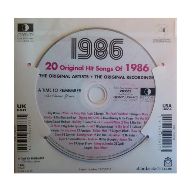 CD картичка с хитове от рождената 1986 година